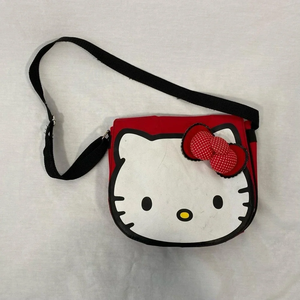 Hello Kitty red white polka dot mini messenger bag